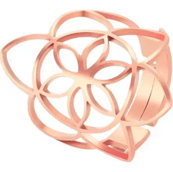 Prsten B-TOP Nerezový prsten Květ Života zlatá