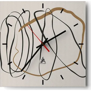 Hodiny Nástěnné hodiny do kuchyně 30x30 Umělecké Stylové hodiny na skle Loft Tiché