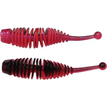 Rybářský háček 8ks - Gumová nástraha Berkley PowerBait Power Naiad 7cm Lososově červená/černá