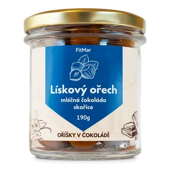 Čokoláda FitMar.cz Lískové ořechy v mléčné čokoládě a skořici