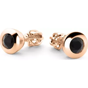 Náušnice Dámské náušnice růžové zlato 585/1000 přírodní diamant s 0 50 ct 10976-CV-Black