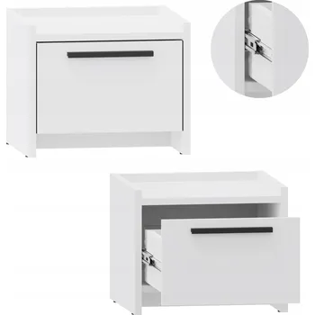 Noční stolek Noční stolek ALTIVO 1SW bílý noční stolek velký, prostorná šuplík na kastlík