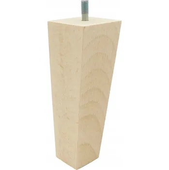 Obraz Nábytková noha buková 15 cm - trapéz, surová, M8, s montáží a plstí