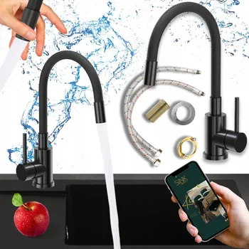 Vodovodní baterie Kuchyňská stojánková baterie Sink Quality MEGAN černá