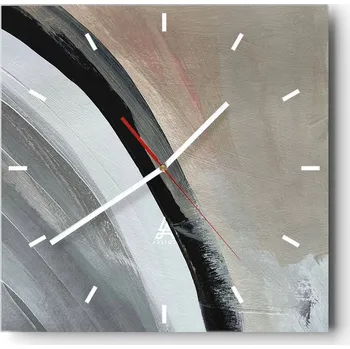 Hodiny Nástěnné hodiny do kuchyně 30x30 Abstrakce Stylové hodiny na skle Loft Tiché