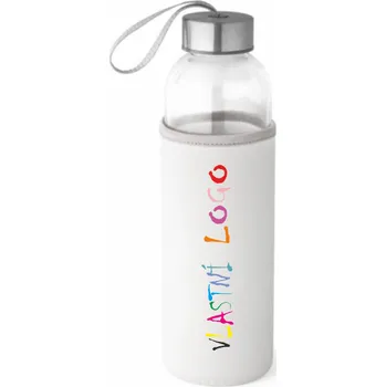 Láhev ON-DESIGN Sportovní láhev ze skla a nerezové oceli RAISE s potiskem Barva: bílá