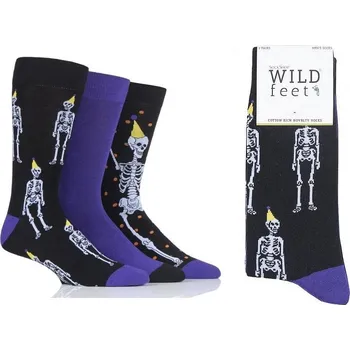 Pánské ponožky cenová akce WILD FEET pánské vzorované ponožky KOSTLIVEC 39-46 Mix barev