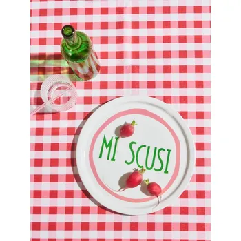 Talíř Sinsay - Velký talíř na pizzu s nápisem Mi Scusi - pastelová růžová - 809GI-03X - 809GI-03X-ONE