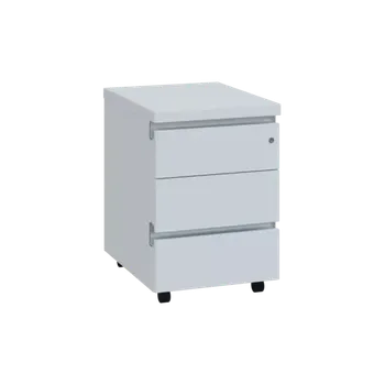 Zásuvkový kontejner MHKC - 00 kontejner pojízdný, 3-zásuvkový, deska 18 mm, centrální zámek, bílá