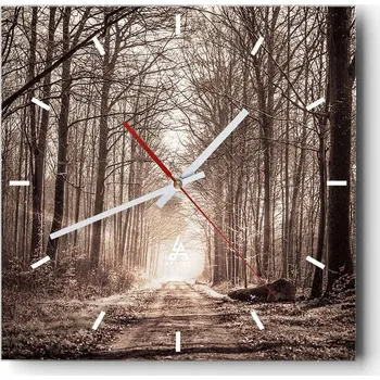 Hodiny Nástěnné hodiny do kuchyně 30x30 Krajina Stylové hodiny na skle Loft Tiché