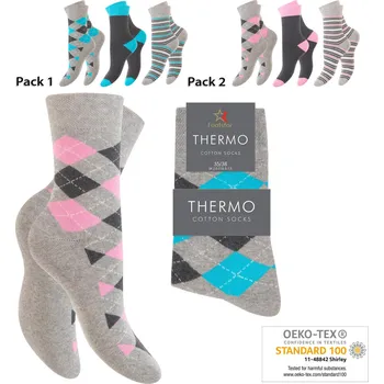 Dámské ponožky Dámské celofroté vzorované ponožky N60002 39-42 Růžová