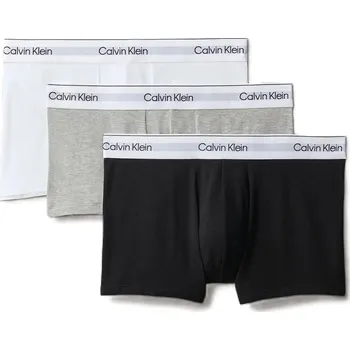 Pánské spodní prádlo Pánské boxerky CALVIN KLEIN-3 PACK - LOW RISE TRUNK Šedá L