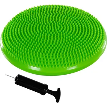 Polštář Nafukovací kulatý polštář s masážními výstupky na sezení a cvičení, 38 cm, zelený
