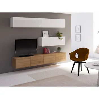 Obývací stěna GIB Obývací stěna Calabrini 7 HORNÍ SKŘÍŇKY: Černá, DOLNÍ SKŘÍŇKY: Černá