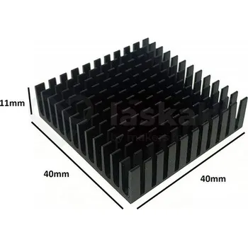 Elektronická stavebnice LaskaKit_cz Hliníkový chladič 40x40x11mm, černý