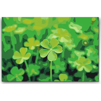 Malování podle čísel - Čtyřlístek pro štěstí Velikost: 40x60cm, Rámování: Pouze srolované plátno