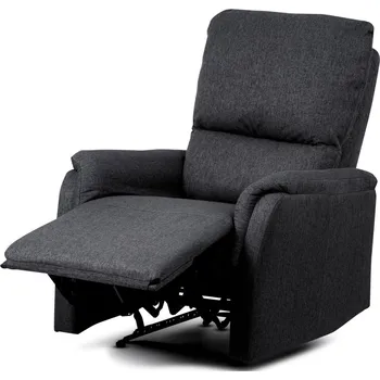 Křeslo Relaxační polohovací TV křeslo BRIM — látka, tmavě šedá