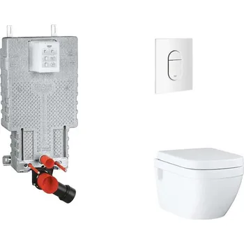Klozet Grohe Uniset - Set předstěnové instalace, klozetu, sedátka SoftClose a tlačítka Arena Cosmopolitan, alpská bílá SANI15BB3110