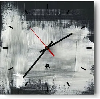 Hodiny Nástěnné hodiny do kuchyně 30x30 Abstrakce Stylové hodiny na skle Loft Tiché