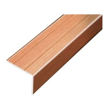 Stavební profil ACARA PRAHA s.r.o. AP5 schodová lišta samolepící B, hliník+fólie třešeň, v: 20 mm, š: 25 mm, d: 2,7 m