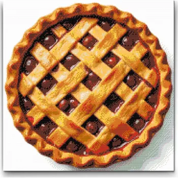 Diamantové malování Diamantové malování - Jablečný koláč Velikost: 50x50cm, Rámování: Pouze srolované plátno, Diamanty: Čtvercové