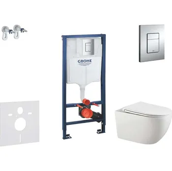 Klozet Grohe Rapid SL - Set předstěnové instalace, klozetu Gaia a sedátka softclose, tlačítko Skate Cosmopolitan, chrom SANI11BA1106