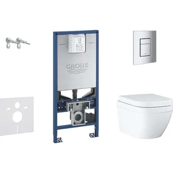 WC sada Grohe Rapid SLX - Set předstěnové instalace, klozetu a sedátka, tlačítka Skate Cosmopolitan S, Rimless, softclose 39603SET-KX