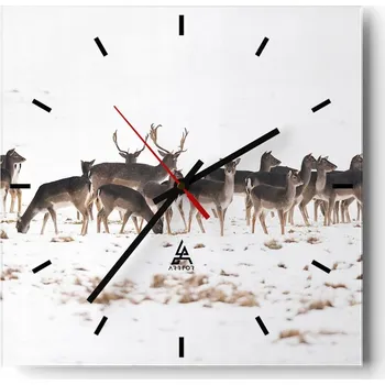 Hodiny Nástěnné hodiny do kuchyně 30x30 Zvířata Stylové hodiny na skle Loft Tiché
