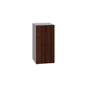 Šatní skříň DOMINIT 22 úložná skříň 2-boxová, 917x450x400 mm, korpus šedý, dvířka ořech královský