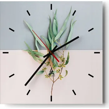 Hodiny Nástěnné hodiny do kuchyně 30x30 Pastelové Stylové Hodiny na skle Loft Tiché