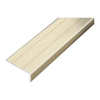 Stavební profil ACARA PRAHA s.r.o. AP5 schodová lišta samolepící B, hliník+fólie javor, v: 10 mm, š: 25 mm, d: 2,7 m