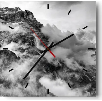 Hodiny Nástěnné hodiny do kuchyně 30x30 Krajina Stylové hodiny na skle Loft Tiché