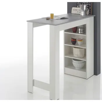 Jídelní stůl Barový stůl Mojito, bílý/šedý beton