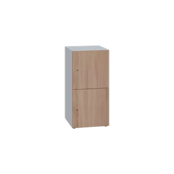 Šatní skříň DOMINIT 22 úložná skříň 2-boxová, 917x450x400 mm, korpus bílý, dvířka dub bardolino