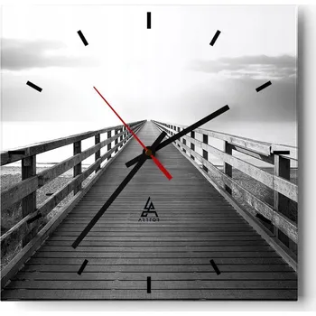 Hodiny Nástěnné hodiny do kuchyně 30x30 Krajina Stylové hodiny na skle Loft Tiché