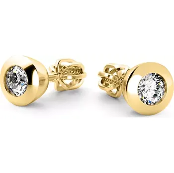 Náušnice Dámské náušnice žluté zlato 585/1000 přírodní diamant G/SI s 0 50 ct 10976-ZL-DIA