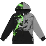 CHLAPECKÁ MIKINA NA ZIP S KAPUCÍ BAVLNĚNÁ Barva: Šedá, Velikost: 134