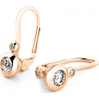 Náušnice Dámské náušnice růžové zlato 585/1000 přírodní diamant G/SI 10984-CV-DIA