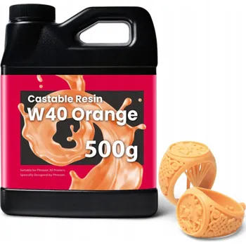 barva a nátěr na dřevo UV Pryskyřice Phrozen Castable W40 Oranžová 0,5 kg 0,5 l Pro 3D Tiskárnu