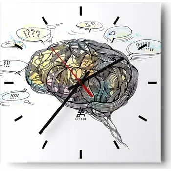 Hodiny Nástěnné hodiny do kuchyně 30x30 Abstrakce Stylové hodiny na skle Loft Tiché