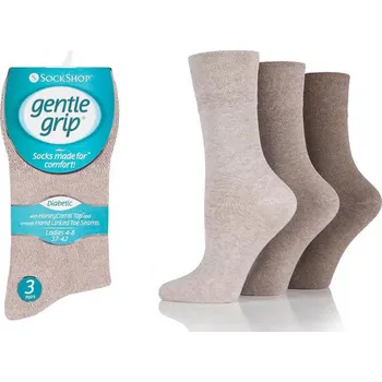 Dámské ponožky Dámské ponožky diabetik volný lem GENTLE GRIP SOLRD32BG, vel. 37-42, béžové 37-42 Béžové