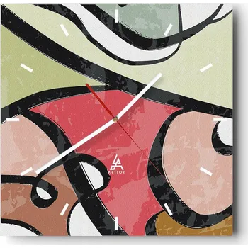 Hodiny Nástěnné hodiny do kuchyně 30x30 Abstrakce Stylové hodiny na skle Loft Tiché