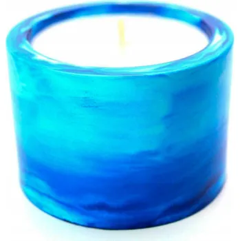 Svíčka Ručně vyráběná vonná svíčka – modrá nádoba z гипсовой штукатурки, přírodní, dárek