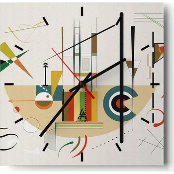 Hodiny Nástěnné hodiny do kuchyně 30x30 Abstrakce Stylové hodiny na skle Loft Tiché