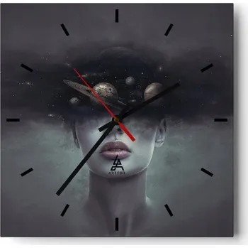 Hodiny Nástěnné hodiny do kuchyně 30x30 Abstrakce Stylové hodiny na skle Loft Tiché