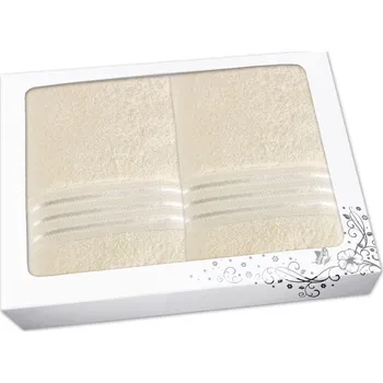 Ručník Dárková sada ručníku a osušky LINIE vanilka