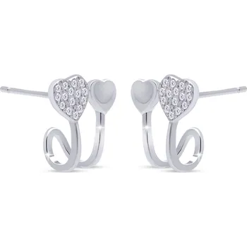 Náušnice Stříbrné náušnice se dvěma srdíčky 3624