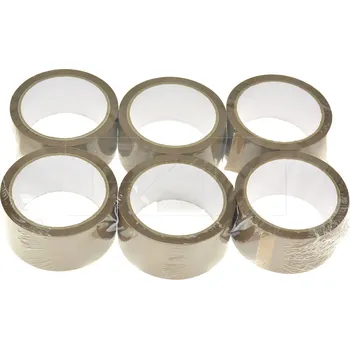 Lepicí páska Euro Habitat Lepící páska 48mm x 53m, set 6ks - Hnědá