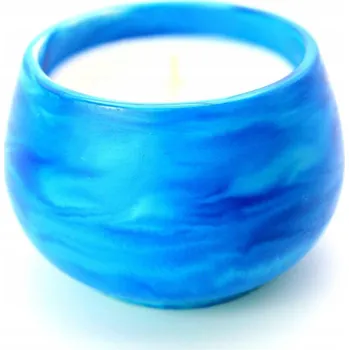 Svíčka Přírodní sójová svíčka – vonná, modrá nádoba z гипсовой смеси, dárek