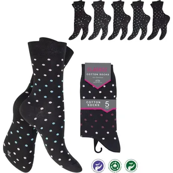 Dámské ponožky Dámské vzorované puntíky N63101 39-42 Černá